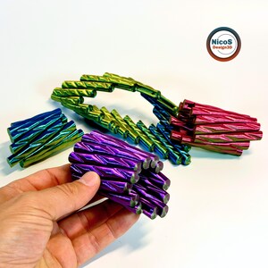 STL File - 3D Print Model | Wobble Ring Fidget Helix, Print-in-Place Stress Relief Toy Ring for Relaxation image 8