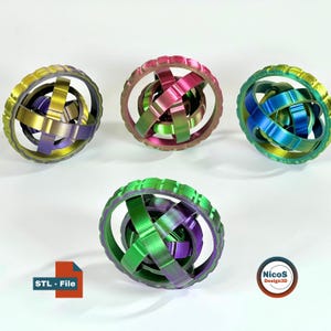 STL File - 3D Print Model | Fidget Axis XXL Spinner, Print-in-Place Ring for Stress Relief and ADHD
