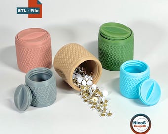 STL File - 3D Print Model | Mini Storage Boxes with Screw Lids for Small Parts, Organizer for Organization