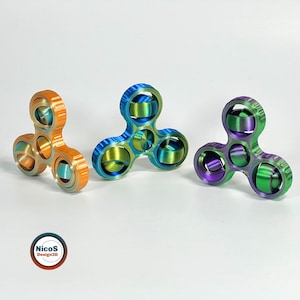 STL File - 3D Print Model | Fidget Triple Spinner Print-in-Place Desk Toy Smooth Rotating Rings image 9