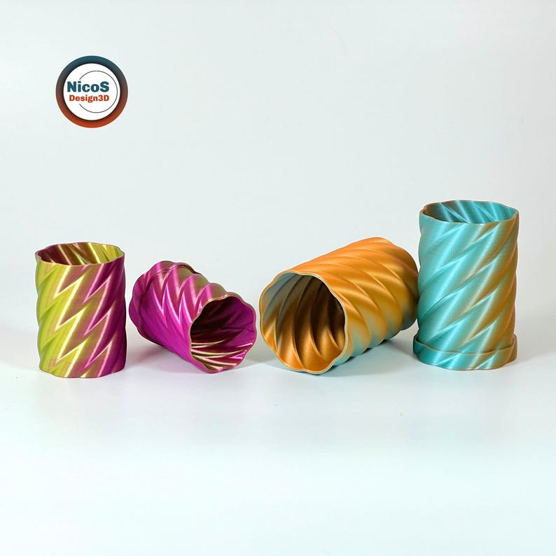 STL File - 3D Print Model | Helix Spiral Screw Storage Box Container, Modern storage box with helix slide-on lid image 8