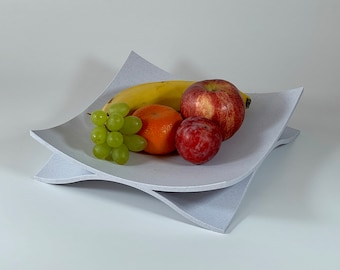 Modern curved fruit bowl | STL File for 3D Printing DIY | Elegant design decoration