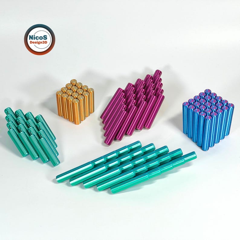STL File - 3D Print Model | Fidget Tactile Wobble Crosses Desk Kinetic Toy for Stress Relief with Smooth Sliding Rods image 8