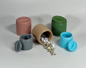 Mini Storage Container Organizer Boxes with Screw Cap in 2 Sizes | Digital STL File for 3D Printing