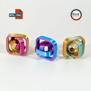 Arquivo STL - Modelo para Impressão 3D | Spinner de Eixo Suave Fidget como um Giroscópio de Mesa Impresso no Local para Alívio do Estresse