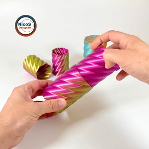 STL File - 3D Print Model | Helix Spiral Screw Storage Box Container, Modern storage box with helix slide-on lid image 6