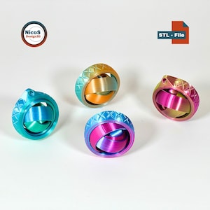 Archivo STL - Modelo para impresión 3D | Llavero con forma de anillo giratorio, juguete suave para imprimir en el sitio y aliviar el estrés