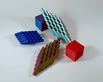 Wobble Pixels Fidget Flexible Toy Print in Place | Digital STL File for 3D Printing