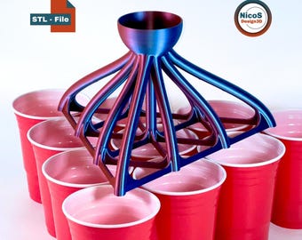 Beer pong funnel for 10 cups – STL files
