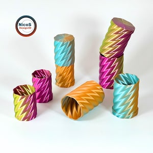 STL File - 3D Print Model | Helix Spiral Screw Storage Box Container, Modern storage box with helix slide-on lid image 4