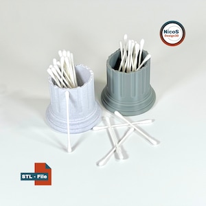 File STL - Modello di stampa 3D | Porta cotton fioc a forma di pilastro greco come organizer da bagno per bastoncini di cotone a forma di pilastro antico