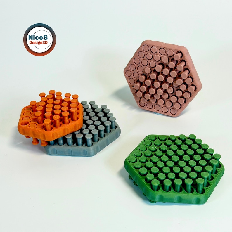 STL-fil - 3D-utskriftsmodell | Hexagon Wobble Pins Fidget-nyckelring med tillfredsställande glidstift för stresslindring bild 10
