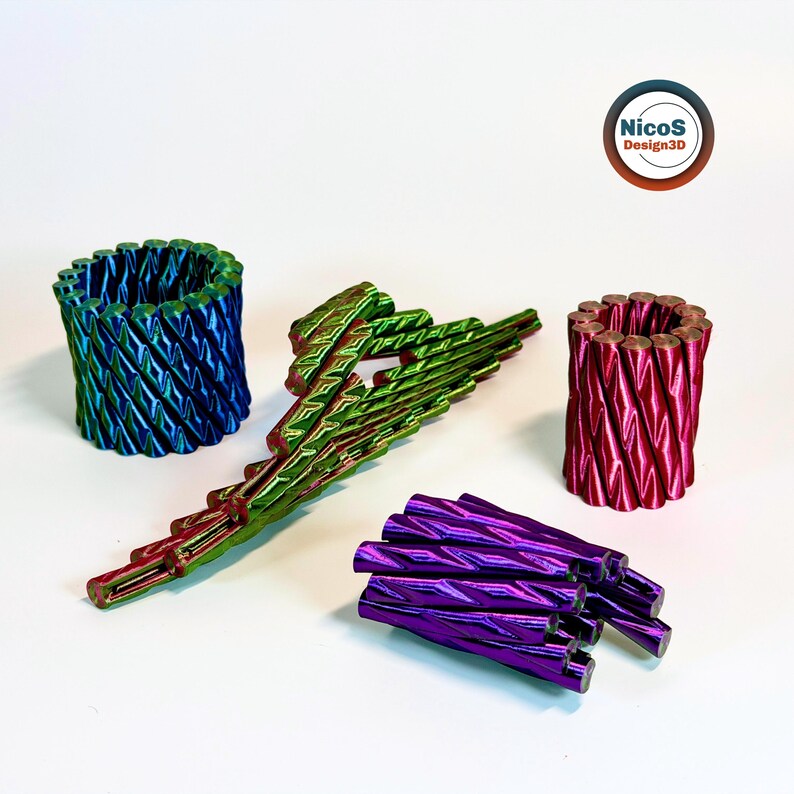 STL File - 3D Print Model | Wobble Ring Fidget Helix, Print-in-Place Stress Relief Toy Ring for Relaxation image 4