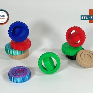 Anti Stress Fidget Gyroscope Spinner Print in Place | Digital STL File for 3D Printing