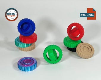 Anti Stress Fidget Gyroscope Spinner Print in Place | Digital STL File for 3D Printing