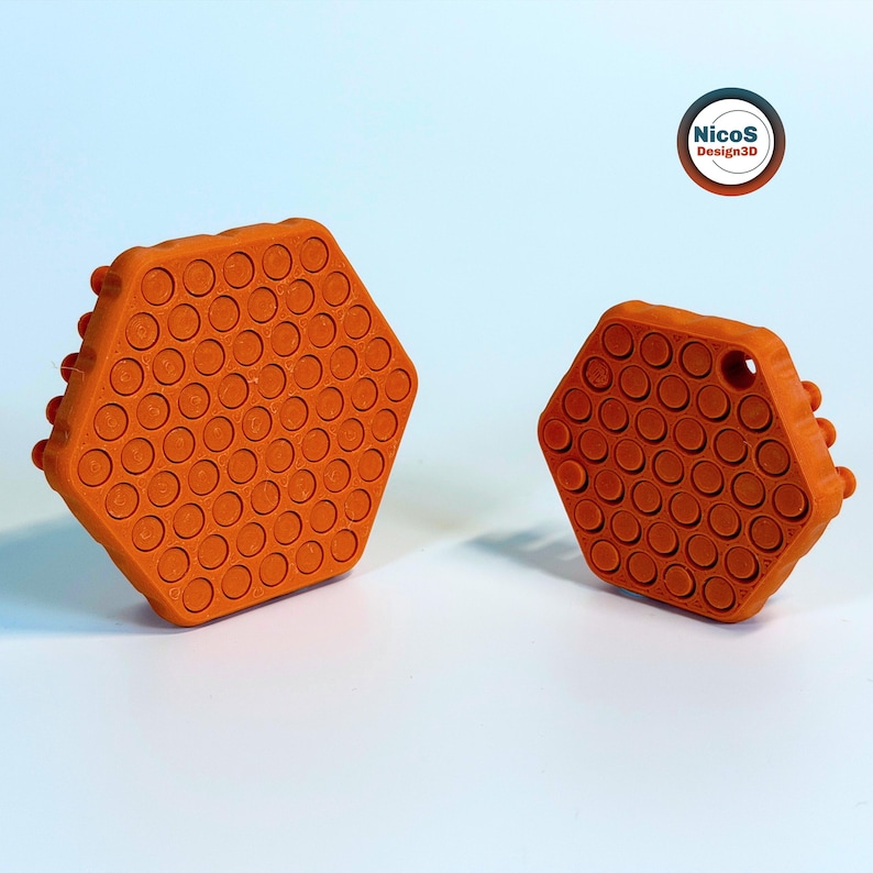STL-fil - 3D-utskriftsmodell | Hexagon Wobble Pins Fidget-nyckelring med tillfredsställande glidstift för stresslindring bild 9