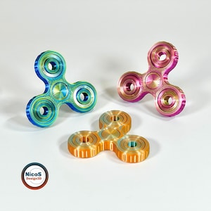 STL File - 3D Print Model | Fidget Triple Spinner Print-in-Place Desk Toy Smooth Rotating Rings image 8