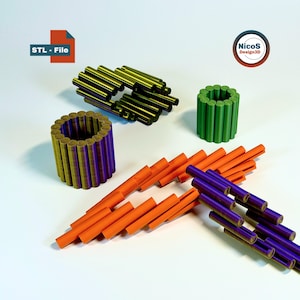 STL File - 3D Print Model | Wobble Ring Fidget Straight, print-in-place sliding ring as a sliding desk toy
