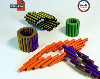 STL File - 3D Print Model | Wobble Ring Fidget Straight, print-in-place sliding ring as a sliding desk toy