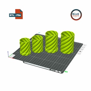 STL File - 3D Print Model | Helix Spiral Screw Storage Box Container, Modern storage box with helix slide-on lid image 7