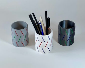 Personalizable pen holder, pen cup, pen box | STL File for 3D Printing DIY | Desk Organizer | Office decoration