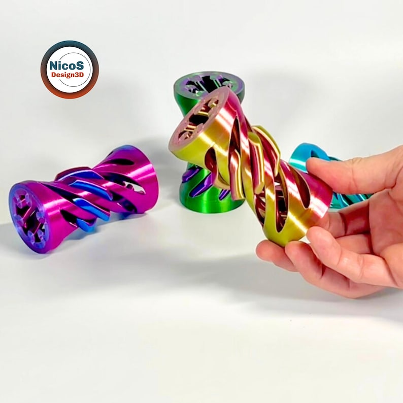 Arquivo STL - Modelo para Impressão 3D | Espiral Cinética Anti-Stress em Formato de Parafuso, Brinquedo de Mesa, Parafuso Impresso no Local para Alívio do Estresse imagem 6