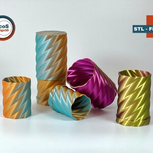 Helical Storage Container Organizer Boxes with Cap in 2 Sizes | Digital STL File for 3D Printing