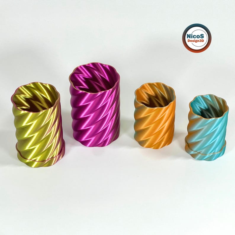 STL File - 3D Print Model | Helix Spiral Screw Storage Box Container, Modern storage box with helix slide-on lid image 9