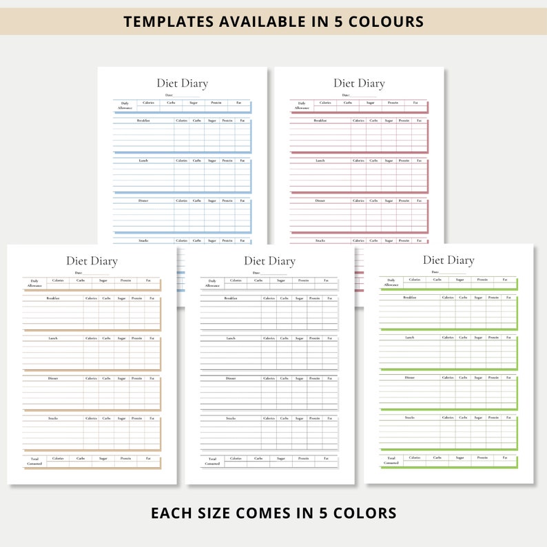 Diet Diary Printable Fillable Daily Diet Tracker Diet Planner Food Diet Diary Printable Fillable Daily Diet Tracker Diet Planner Food