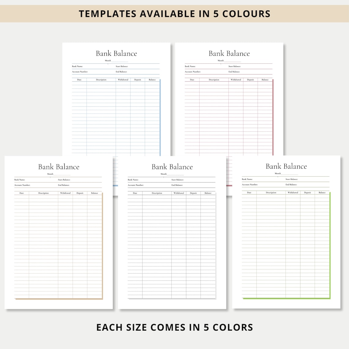 Bank Balance Printable Fillable Balance Sheet Template Bank Account Bank Balance Printable Fillable Balance Sheet Template Bank Account