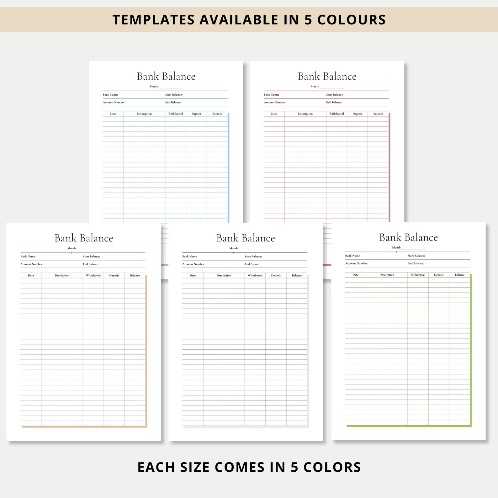 Bank Balance Printable Fillable Balance Sheet Template Bank Account Bank Balance Printable Fillable Balance Sheet Template Bank Account