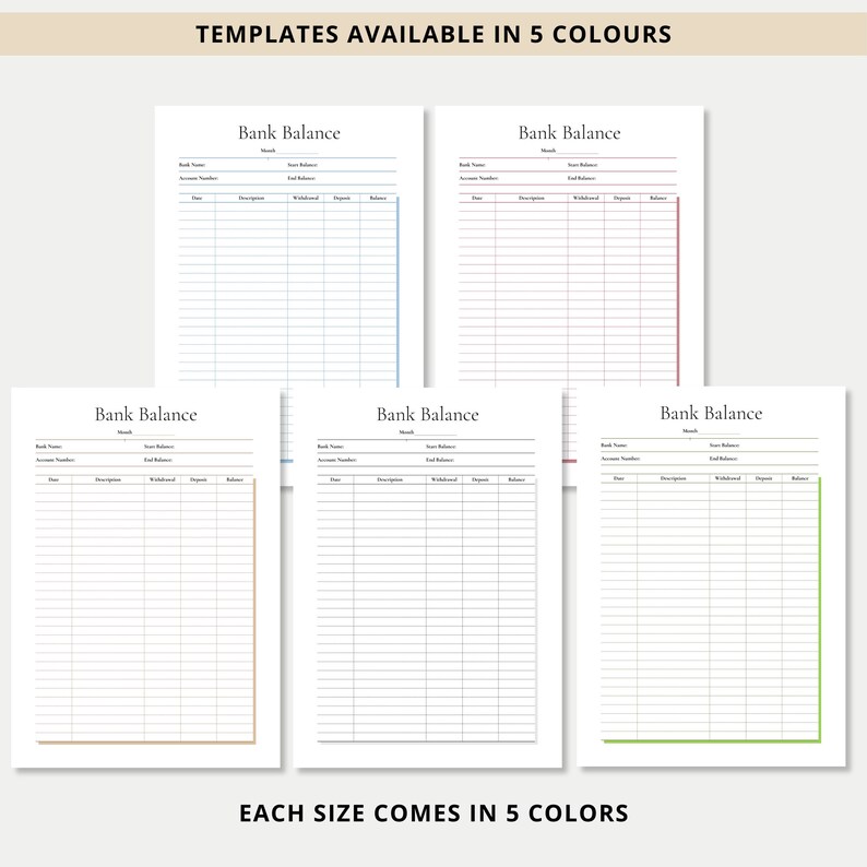 Bank Balance Printable Fillable Balance Sheet Template Bank Account Bank Balance Printable Fillable Balance Sheet Template Bank Account