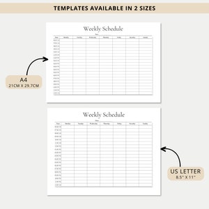 Hourly Weekly Schedule Printable &amp; Fillable, Hourly Weekly Planner ...