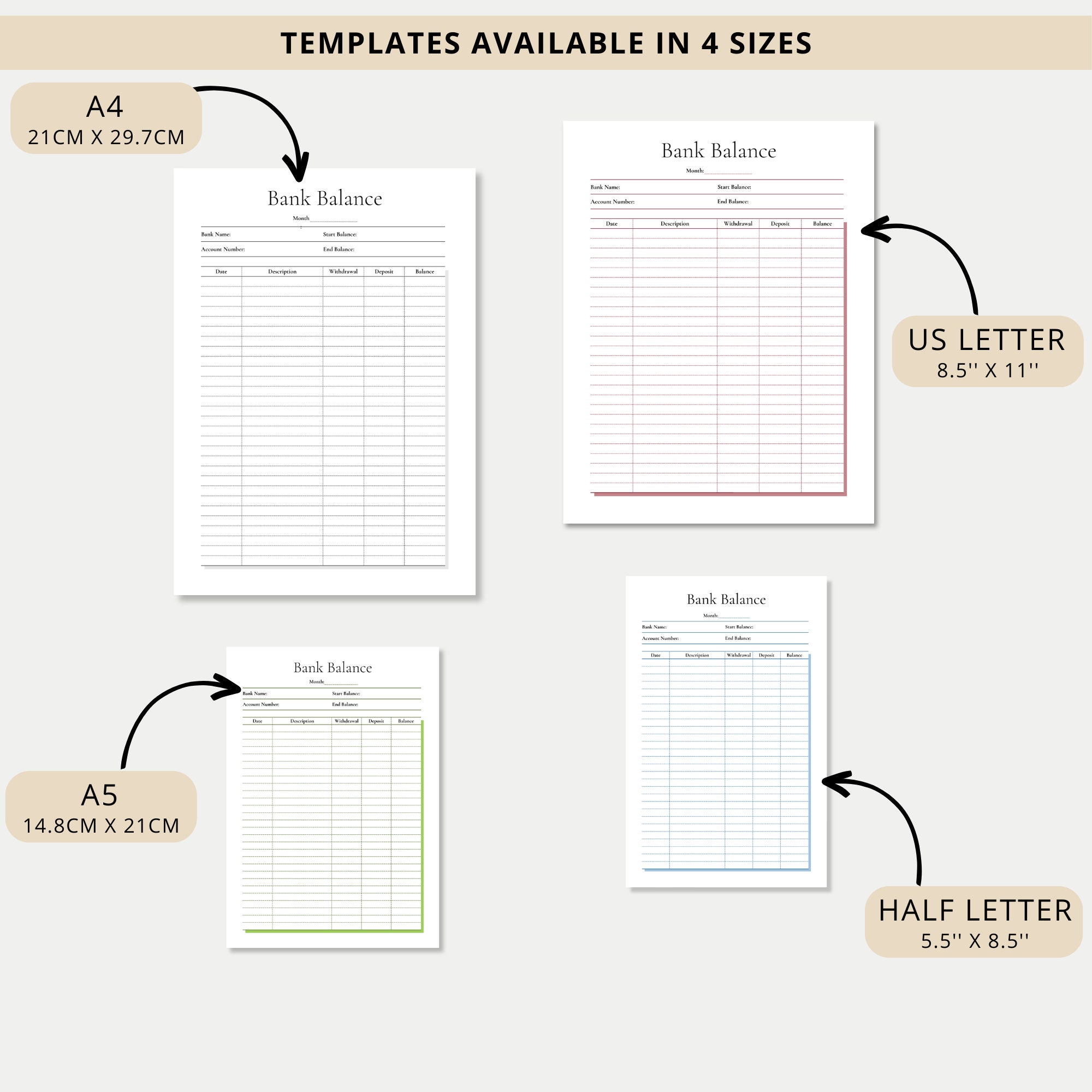 Bank Balance Printable Fillable Balance Sheet Template Bank Account Bank Balance Printable Fillable Balance Sheet Template Bank Account