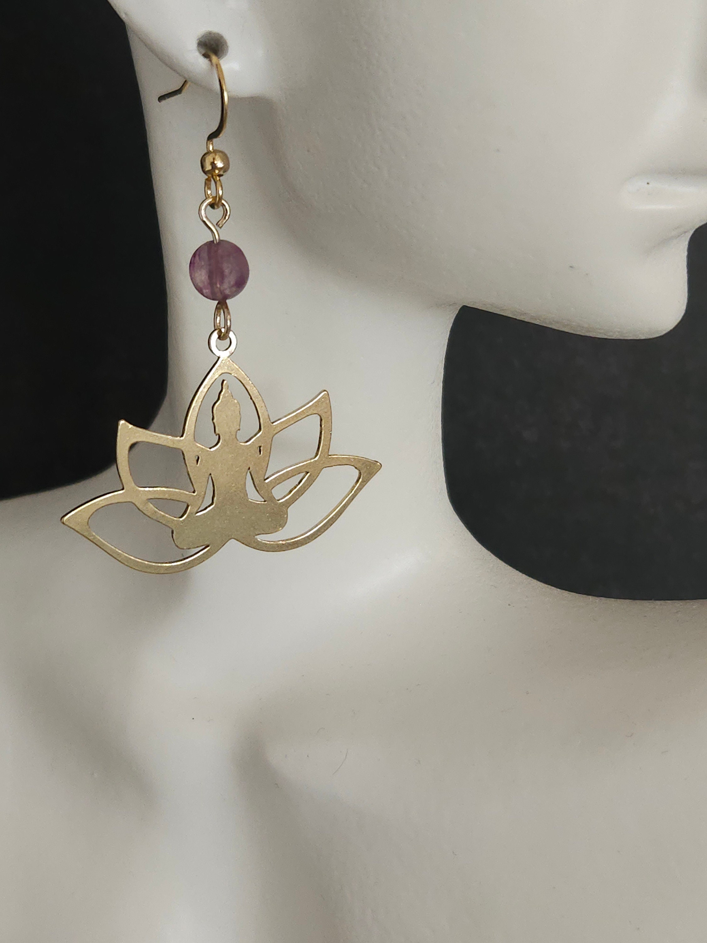 Orecchini Pendenti A Fiore Di Loto In Argento Sterling 925 - Gioielli Leggeri Per Donna, Yoga E Meditazione - Regalo Festa Della Mamma