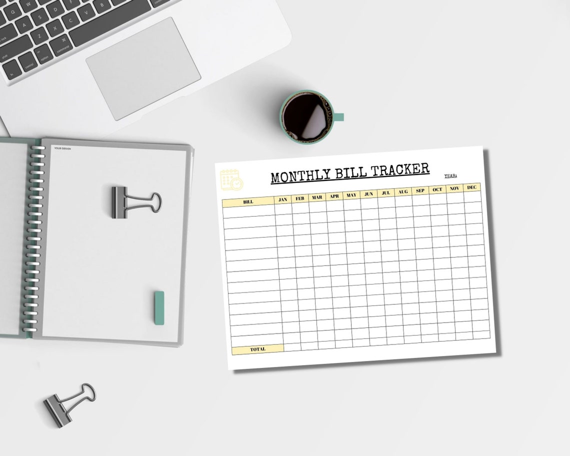 Monthly Bill Tracker Printable Colourful Payment Tracker Bill Payments ...