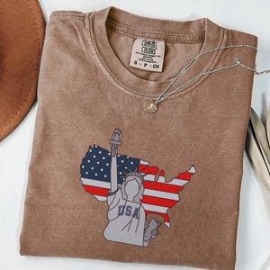 Comfort Colors Coquette USA Shirt: Floral 4th of July Tee
