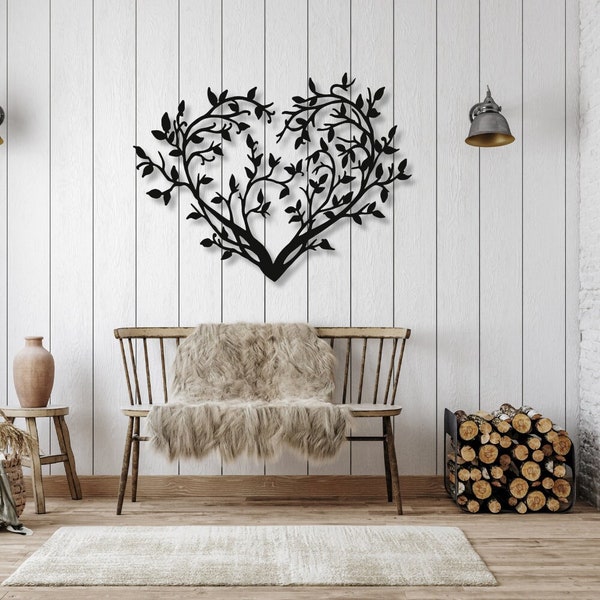 Baumförmiges Herz, Wanddekoration, 3D durchbrochene Malerei, Bild für Schlafzimmer und Wohnzimmer, Wanddekoration, Geschenk für Zuhause