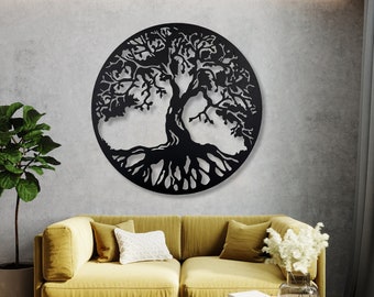 Wall decoration tree of life, living room decoration bedroom kitchen, wooden wall panels in a unique image 3D wall decoration