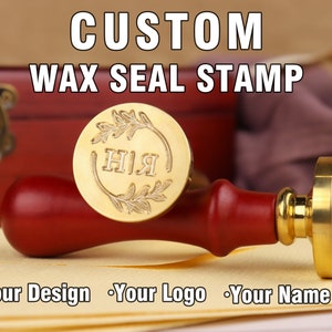 Timbro sigillo di ceralacca personalizzato, qualsiasi logo personalizzato, sigilli di ceralacca personalizzati, kit timbro sigillo di ceralacca con logo personalizzato per invito di nozze, kit sigillo di ceralacca per matrimonio