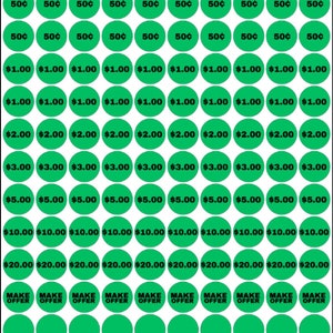 Etiquetas adhesivas personalizables para precios de yarda, redondas de 0,75" (220 pegatinas)