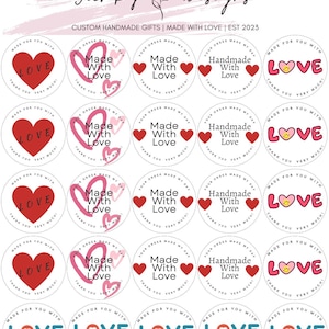 Made with Love Sticker Sheet | Assorted Designs | Vibrant and Colorful Circle Stickers| Premium Glossy or Matte