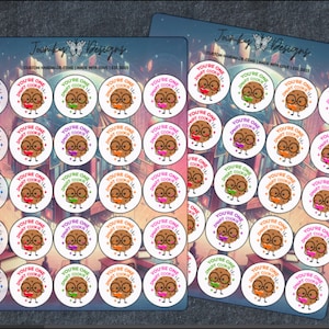 You&#39;re One Smart Cookie Sticker Sheet - Assorted Colors - Vibrant & Colorful Circle Stickers - Glossy or Matte Vinyl Paper - Water Resistant