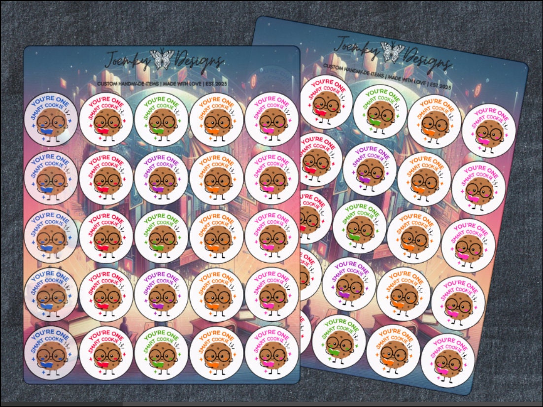 Cookies Reward Sticker Smart Cookie Stickers – Student Encouragement, Assorted Colors (glossy ...