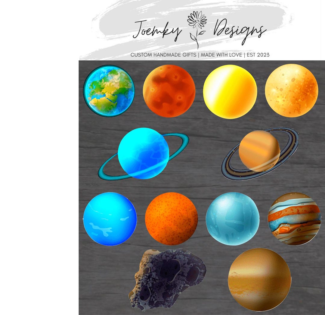 Planet Stickers: Galaxy Universe Designs, Glossy or Transparent (12 ...
