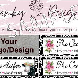 Custom Logo Business Stickers | Rectangular, 3.75&quot;w by 1.00&quot;h | 2 Sheets / 32 Rectangle Stickers | Premium Vinyl | Custom Mailing Labels