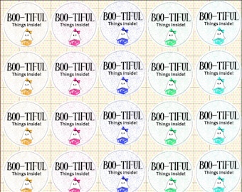 Halloween Stickers: Bootiful Things Inside, Circle Labels (50 Stickers, 1.5")