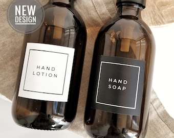 Personalised square Labels - shampoo, conditioner, shower gel, etc Labels for bottles. Labels for soap dispenser. Personalized labels