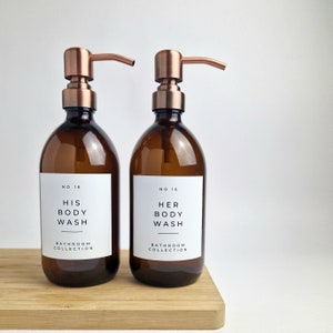 Personalised, Reusable Pump Bottle For Toiletries, Shampoo, Conditioner, Body Wash. Metal Pump Soap Dispenser. Refillable soap dispenser