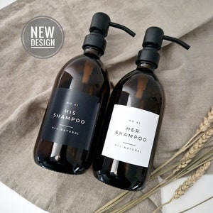 Custom Text Refillable Amber Glass or Plastic, Metal Pump Bottle: Minimalist Soap Dispenser